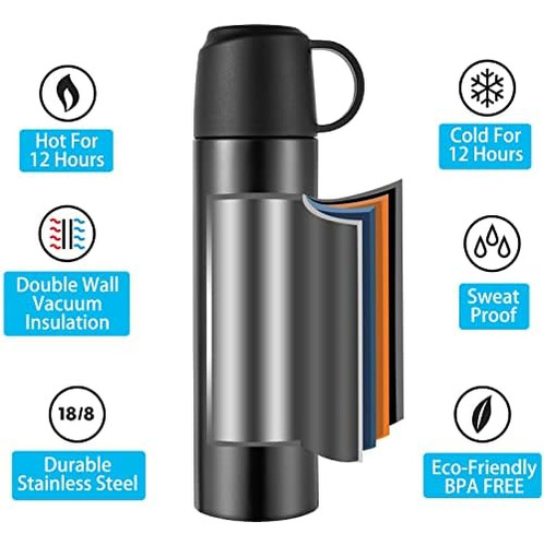 Botella De Agua De Acero Inoxidable, Taza De Café Aislada Al