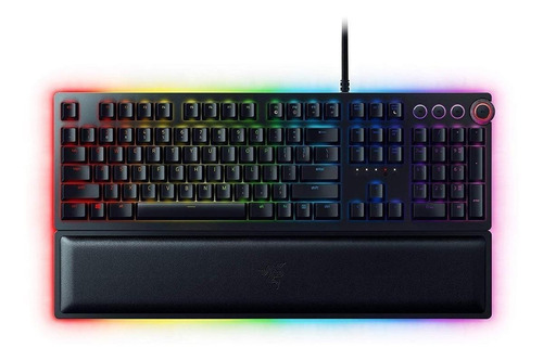 Teclado gamer Razer Huntsman Elite QWERTY Clicky español color negro con luz RGB