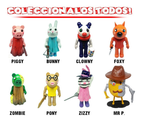 Bunny Piggy Roblox Figura Impresa 3d Pintada A Mano 11 Cm