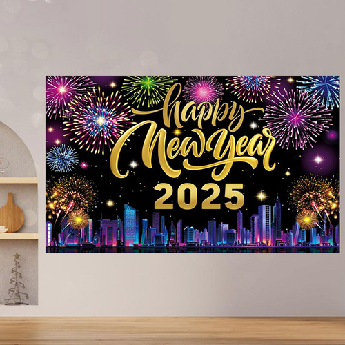 Banner Colgante 2025 Fondo De Año Nuevo Fondo De Estilo B