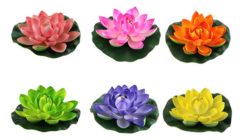- Flores De Loto Flotantes, Hojas De Loto Artificiales, 6