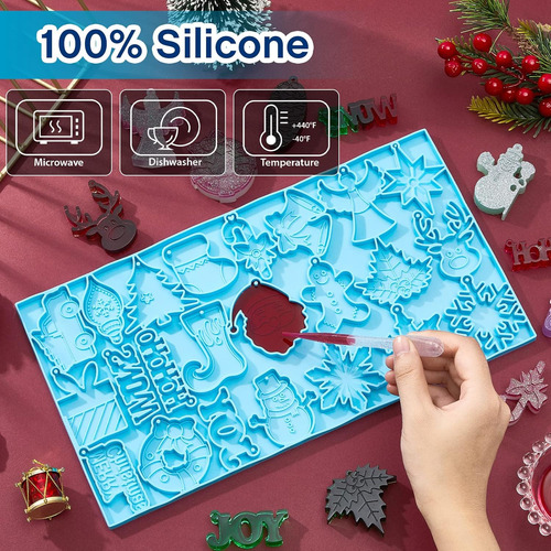 Molde De Resina Navideña Moldes Navideños De Silicona Moldes