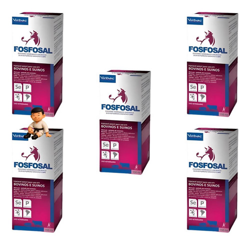 Kit Com 5 Virbac Fosfosal 100 Ml
