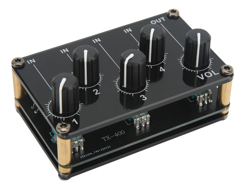 Consola De Mini Placa De Sonido Portátil Con 4 Entradas Y 1