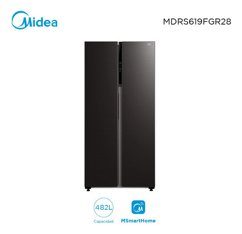 Heladera Black Inverter 482l Side By Side Midea Mdrs619fgr28 Color Negro