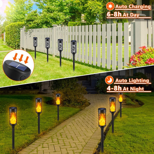 12 Luces Solares Al Aire Libre Impermeables, Antorchas Tiki