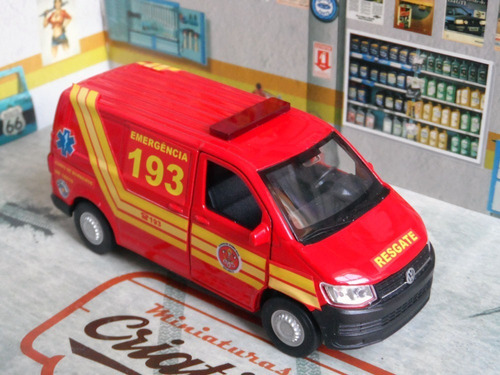 Miniatura Viatura Bombeiros Resgate Ambulância Pm Sp 193