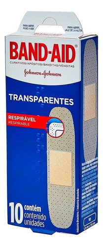 Curativo Band-aid Bandeide Johnson Transparente 10 Unidades