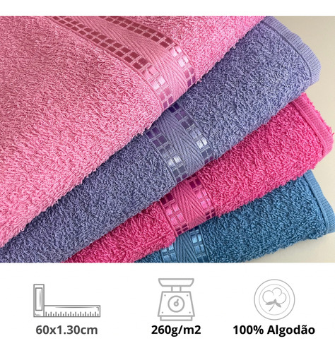 Toalhas De Banho 100% Algodão - Kit Econômico Com 4 Unidades