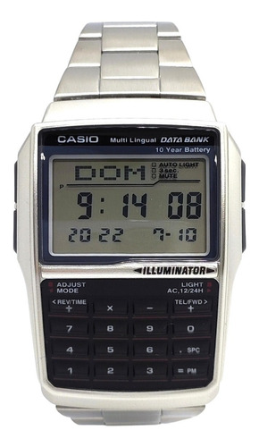 Reloj Calculadora Casio Plateado Dbc-32d-1a