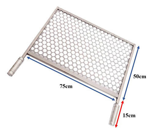 Grelha Moeda De Inox 430 Tamanho 75x50 Cm Para Churrasqueira