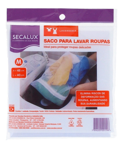 Bolsa Para Lavar Ropa Delicada 48 X 40cm Con Cierre