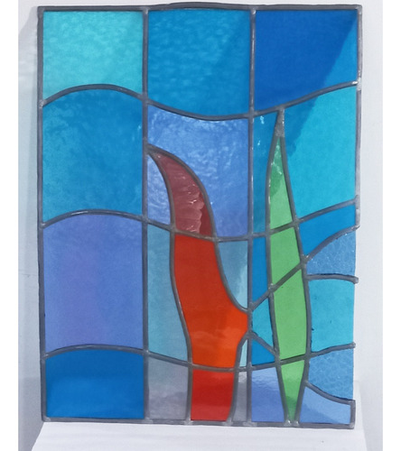 Vitral Vidrio Vitralista. La Pieza Completa 47x62cms