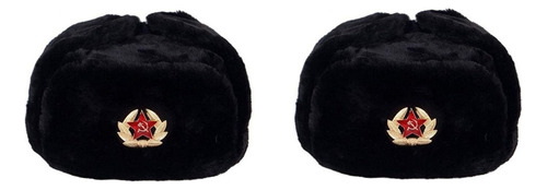 Gorra Rusa Shapka Ushanka (negro, Medical 60) 2pcs