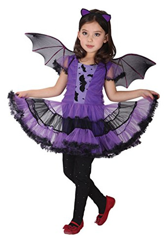 Girls Bat Vampire Traje Niños Halloween Ropa Animal Co...