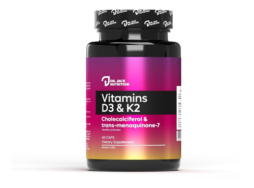Vitaminas D3 + K2 - 60 Capsulas | Dr Jack Nutrition