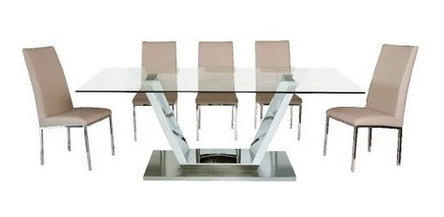 Mesa De Comedor España Acero Inoxidable Këssa Muebles