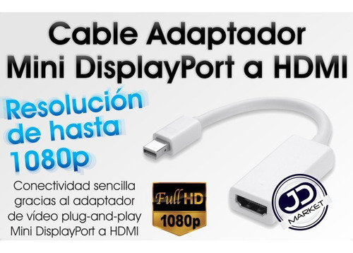 Cable Adaptador Thunderbolt Mini Para Displayport A Hdmi