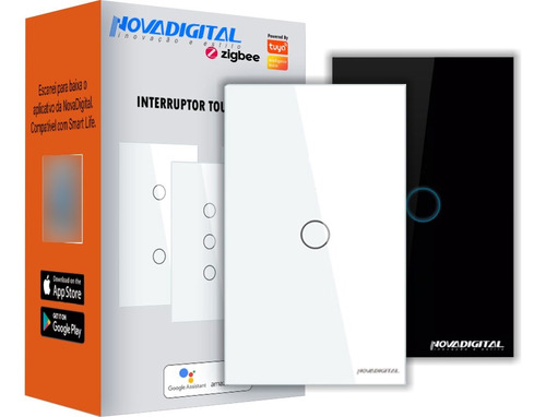  Interruptor Touch Zigbee 1 Botão Mesh Nova Digital Tuya