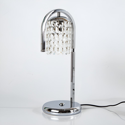 Lampara Velador Lyon Renny Led Cromo Cristal Cairel