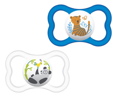 Kit Com 2 Chupetas Mam Air 6+m Azul + Caixinha
