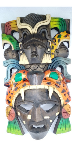 Mascara De Madera Jaguar Maya Artesania Prehispánica