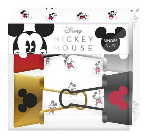 Binder Super Clips 33mm Mickey Mouse X 4 Unidades Mooving