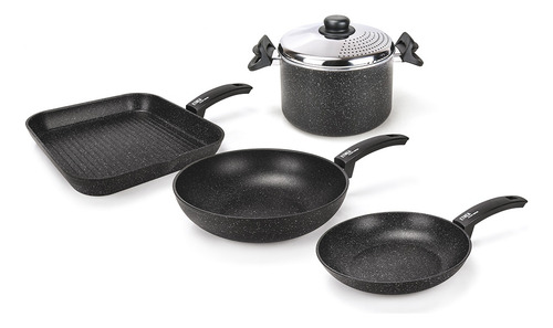 Bateria De Cocina Etnea De 5 Piezas De Moneta Color Negro
