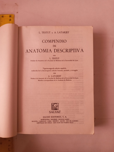 Compendio De Anatomía Descriptiva L. Testut (Usado)
