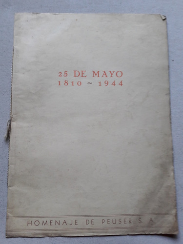 25 De Mayo 1810 - 1944 - Acta Labrada Cabildo 1810 - Peuser