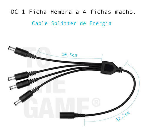 Imagen 2 de 6 de Splitter Pulpo Alimentación 1x4 Cctv Camaras Plug Led Dc 12v