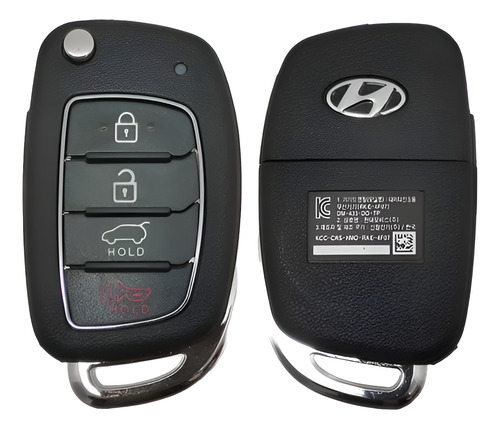 Carcaça Chave Hyundai Creta Hb20 Preta 4 Botões 2018 A 2024