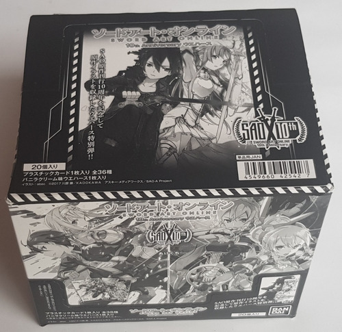 Sword Art Online 10th Anniversary Bandai Wafer Caja 20 Sobre
