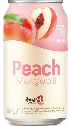 Makgeolli Icing Peach Bebida Coreana Durazno 350ml -2 Latas