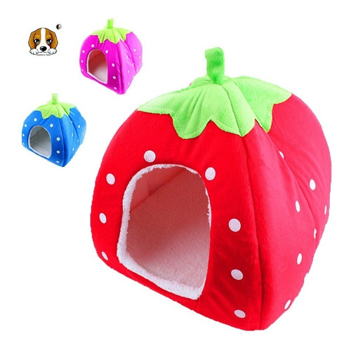 Cama Frutilla Para Mascotas Chicas 32x32cm (36cm De Alto)