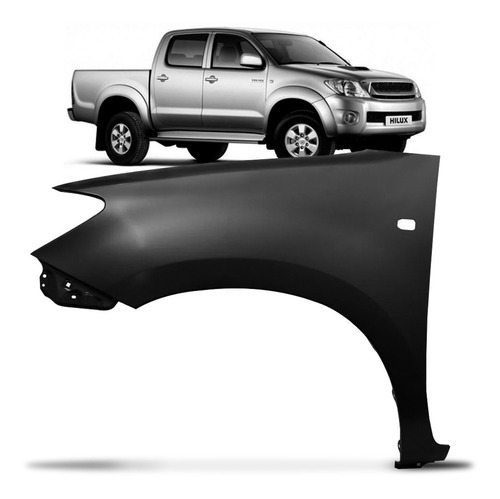 Paralama Hilux 2wd 2005 A 2011 Sem Furo Moldura