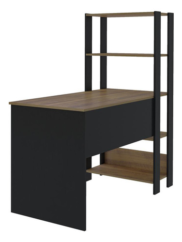 Escrivaninha 120cm Com Estante Lateral Multimóveis Cr25207 Cor Off White/Carvalho