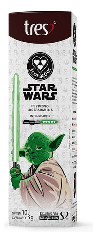 Cápsula De Café Espresso Star Wars Mestre Yoda 8g 3 Corações