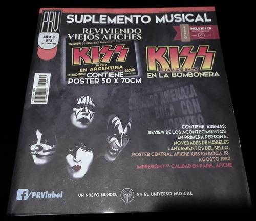 Imagen 3 de 7 de Prv-suple Musical Nº5 - Afiche Kiss´83 (bombonera) + Cd