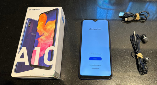 Celular Samsung Galaxy A10 32 Gb Azul Caja Cable Usb Auricul Azul (Usado)