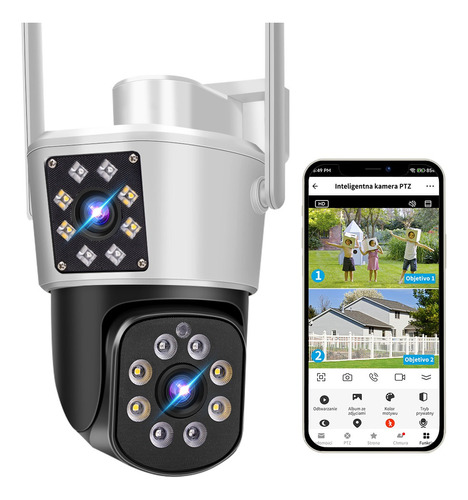 2nlf® Dual Lente Cámara De Seguridad Wifi Exterior 4mp