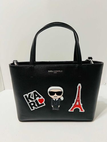 Bolsa Karl Lagerfeld Paris Negra Satchel Original Nueva 678