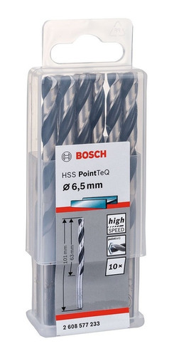 Imagem 1 de 6 de Broca Para Metal Hss 6,5 X 101 Mm 10 Peças 2608577233 Bosch