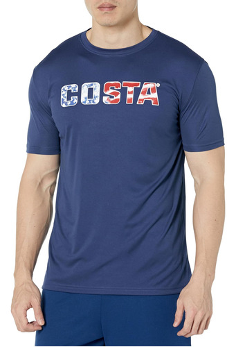 Costa Del Mar Tech Costamerica Polera Manga Corta, Azul Mari