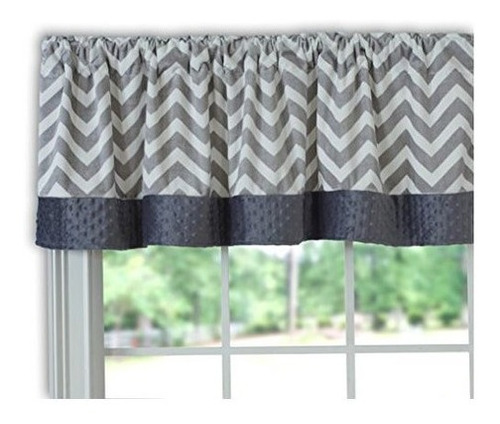 Ropa De Cama Baby Dink Minky Chevron Window Valance, Gris