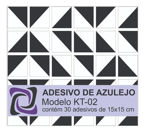 Kit 90 Adesivos Azulejo Cozinha 15x15cm Triangulos Oferta Já