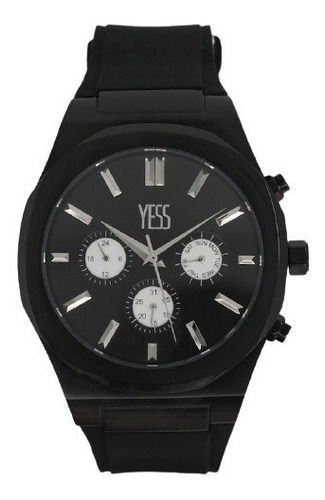 Reloj Hombre Yess Smg1111-04 Negro Gris Original