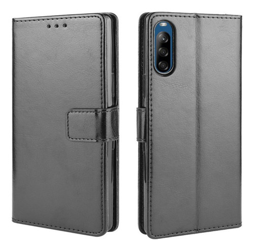 Funda De Anticaída For Sony Xperia L4 De Cuero Flip Cartera