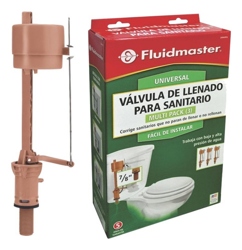 Valvula De Estanque Fluidmaster 7/8 (pack De 3 Und)