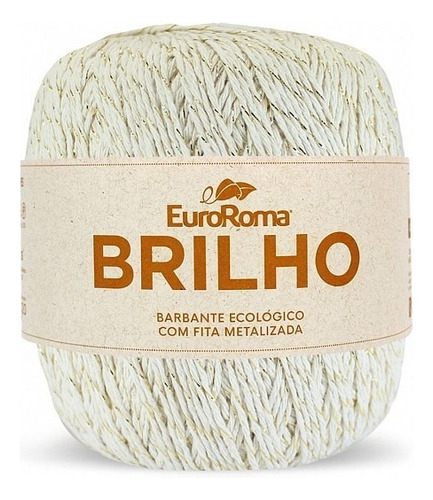 Barbante Colorido Euroroma 6 Brilho Ouro 400g Tricô Crochê Cor 100 - CRU